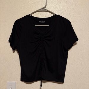 Athleta Black Ruched Crop Top